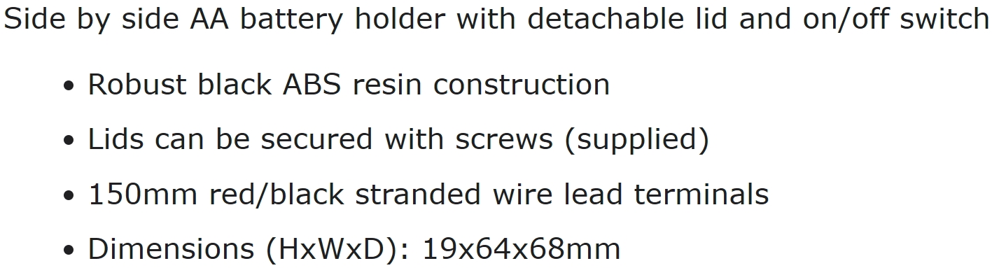 בית תושבת לסוללות SBH-341-1AS AA